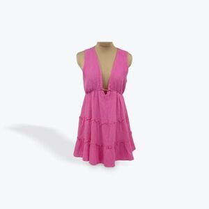 Shy Velvet Collection Pink Dress Size S‎ Sleeveless Tiered Mini Dress